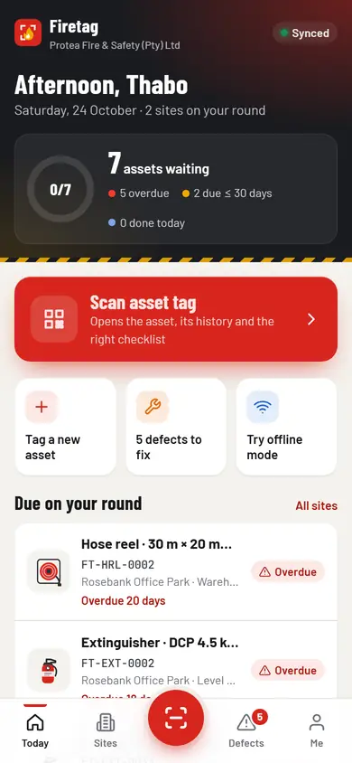 Firetag on a phone