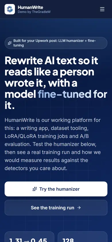 HumanWrite on a phone
