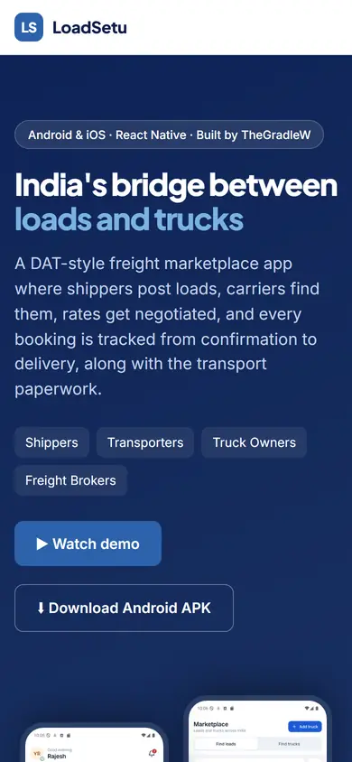 LoadSetu on a phone