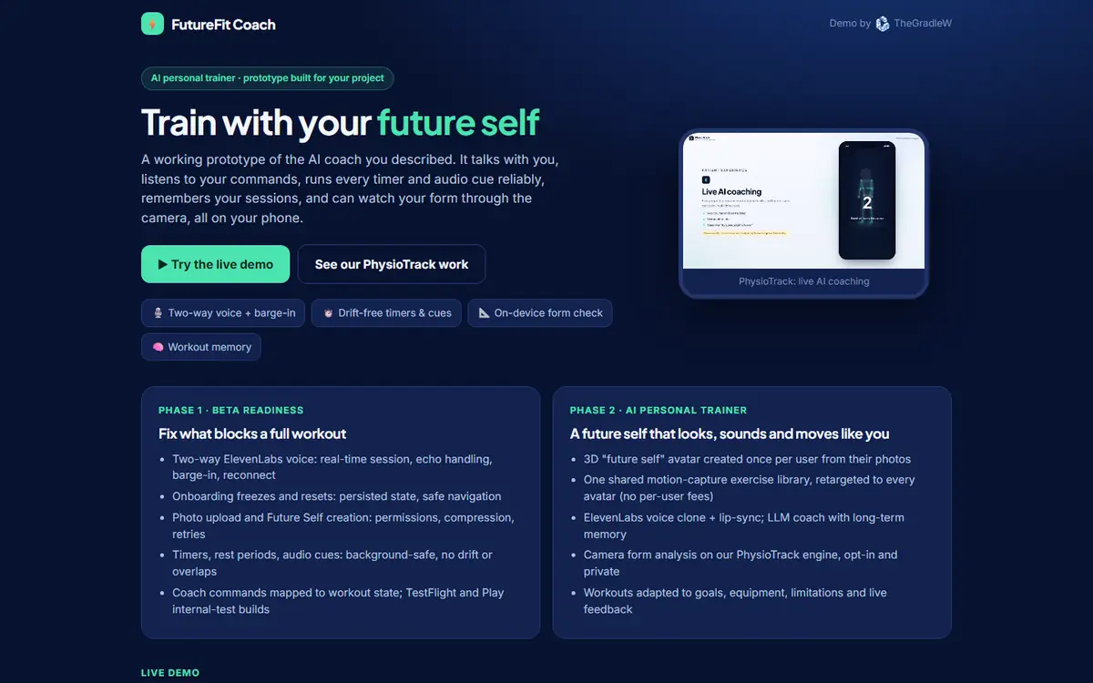 FutureFit Coach on desktop