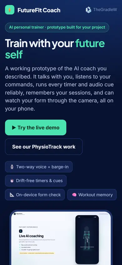 FutureFit Coach on a phone